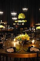 sophisticated wedding party in shades of yellow and black photo
