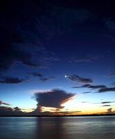 dusk on river beach in Mocajuba, Belem do Para, Brazil photo