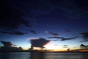 dusk on river beach in Mocajuba, Belem do Para, Brazil photo