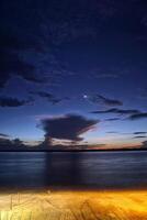 dusk on river beach in Mocajuba, Belem do Para, Brazil photo