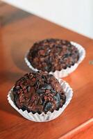 brigadeiro hecho con cacao frijol a bar en Belem hacer paraca foto