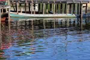 boat on the pier of the river port in Mocajuba, Belem do Para photo