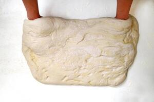 step by step of Ciabatta bread production photo