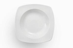 empty plate seen from above on white background photo