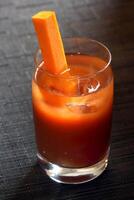 Bloody Mary, classic drink with tomato juice, lemon juice, pepper sauce and vodka photo