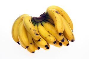 dwarf banana in bunches and separated, with skin and without photo