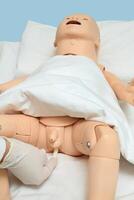 life-size rubber dolls for training nursing staff and medical treatments photo