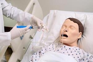 life-size rubber dolls for training nursing staff and medical treatments photo