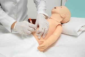 life-size rubber dolls for training nursing staff and medical treatments photo