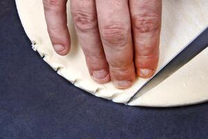 step by step of the Galette des Rois, Christmas cake, classic of French cuisine photo