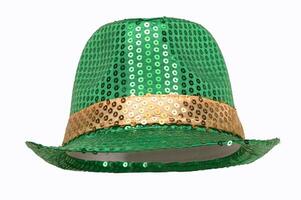 bright green party and carnival hat on white background photo