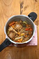 chicken stew with vegetables in the pressure cooker photo