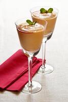 Papaya cream with cassis liqueur, Brazilian dessert photo