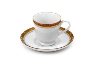 beautiful cup for coffee on white background photo