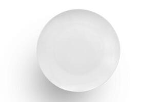 beautiful crockery plate seen from above on white background photo