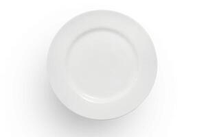 beautiful crockery plate seen from above on white background photo