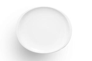 beautiful crockery plate seen from above on white background photo