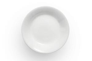 beautiful crockery plate seen from above on white background photo