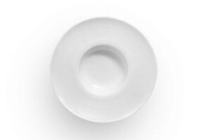 beautiful crockery plate seen from above on white background photo