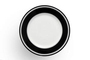 beautiful crockery plate seen from above on white background photo