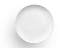 beautiful crockery plate seen from above on white background photo