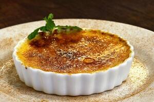 Creme Brulee, classic and delicious French dessert photo