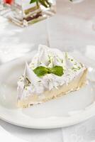 lemon tart with whipped cream photo