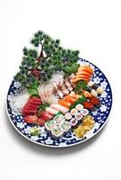 sushi and sashimi combination, classic Japanese cuisine photo