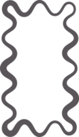 Y2k squiggle frame. Zigzag wavy border for story. Rectangle serrated retro groovy shape. Cute funky geometric posters for modern design. Aesthetic elements. png