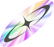 y2k holografische sticker ster png