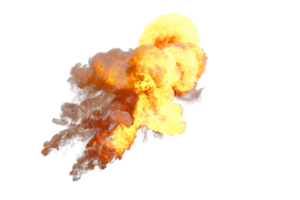 Battle ship muzzle flash on transparent background png