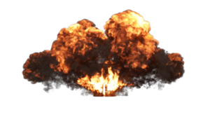 Fire explosion three way on transparency background png