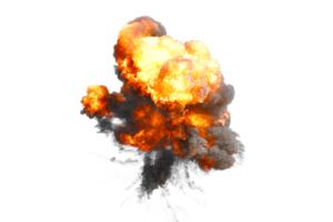 Battle ship muzzle flash on transparent background png