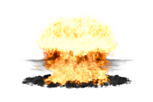 Nuclear explosion on transparency background png