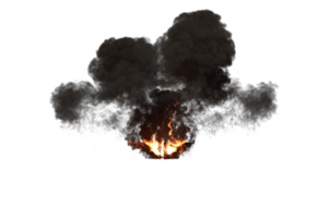 Fire explosion three way on transparency background png