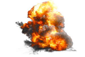 Battle ship muzzle flash on transparent background png