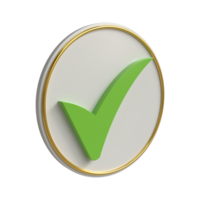 3D Tick mark on round Shape - Symbol of Achievement and Success png