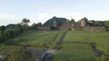 Aerial view of Fort Belgica With Banda Neira ocean In Background. Maluku, Indonesia, April 12, 2024 video