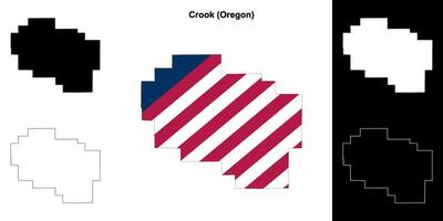 Crook County, Oregon outline map set vector