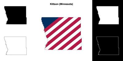 Kittson County, Minnesota outline map set vector