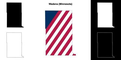 wadena condado, Minnesota contorno mapa conjunto vector