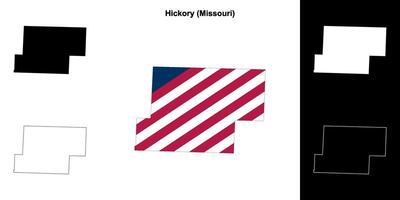 Hickory County, Missouri outline map set vector