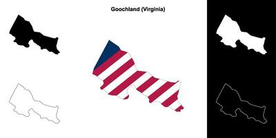 Goochland County, Virginia outline map set vector