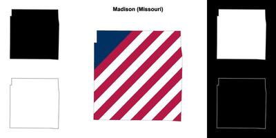 Madison County, Missouri outline map set vector