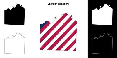 Jackson County, Missouri outline map set vector