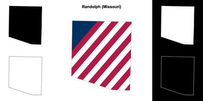 Randolph County, Missouri outline map set vector