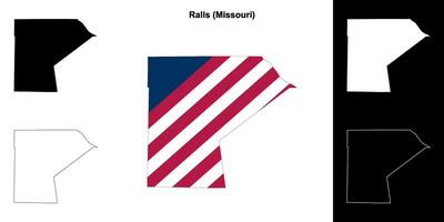 Ralls County, Missouri outline map set vector