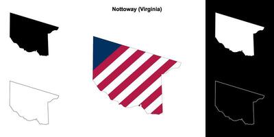 Nottoway County, Virginia outline map set vector