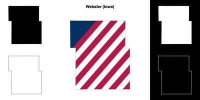 Webster County, Iowa outline map set vector