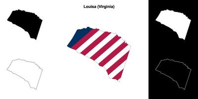 Louisa County, Virginia outline map set vector